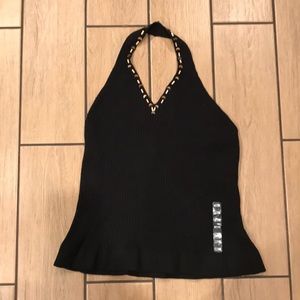 Knit Halter Top Black